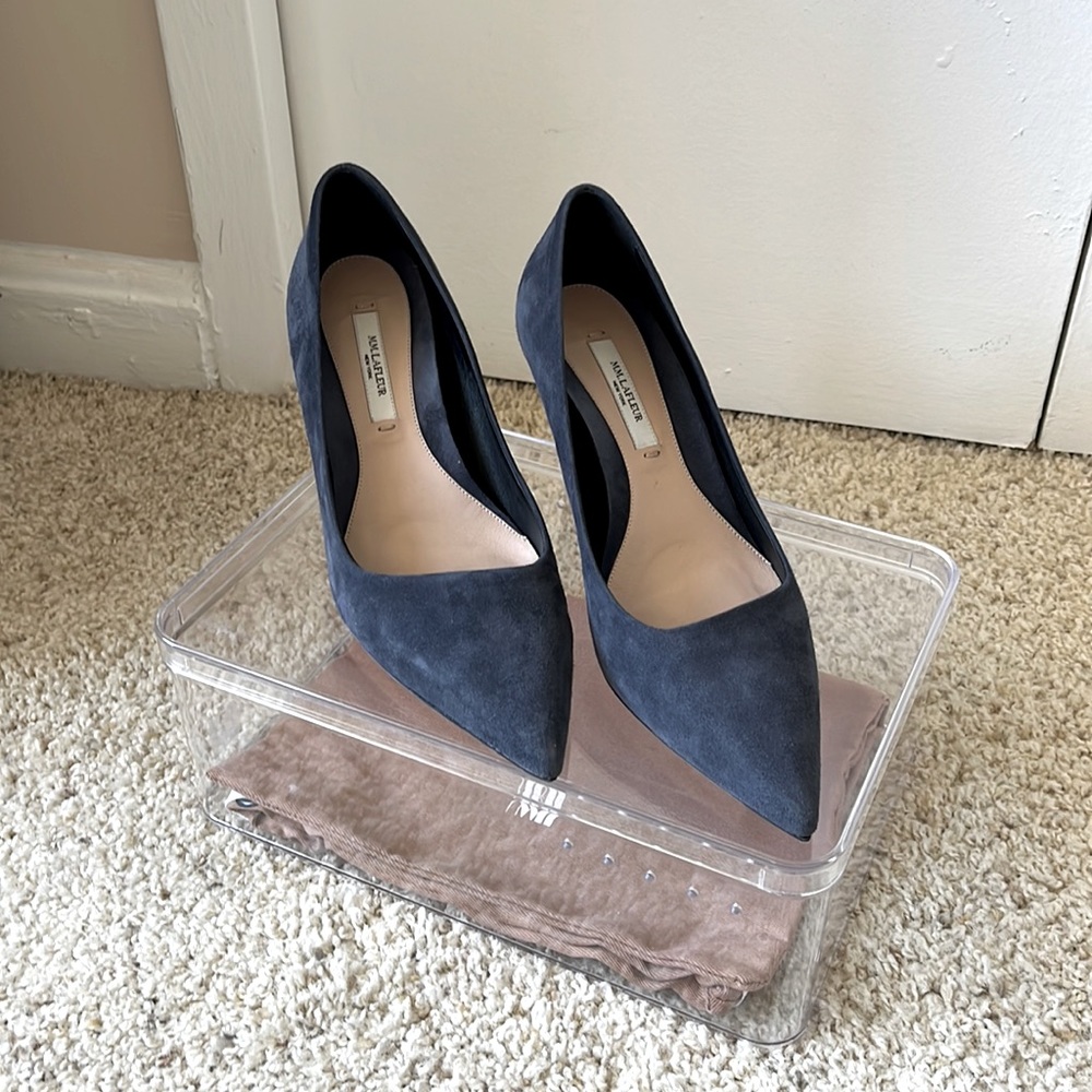 M.M. LaFleur Blue Suede Heels - Size 36 (6.5)